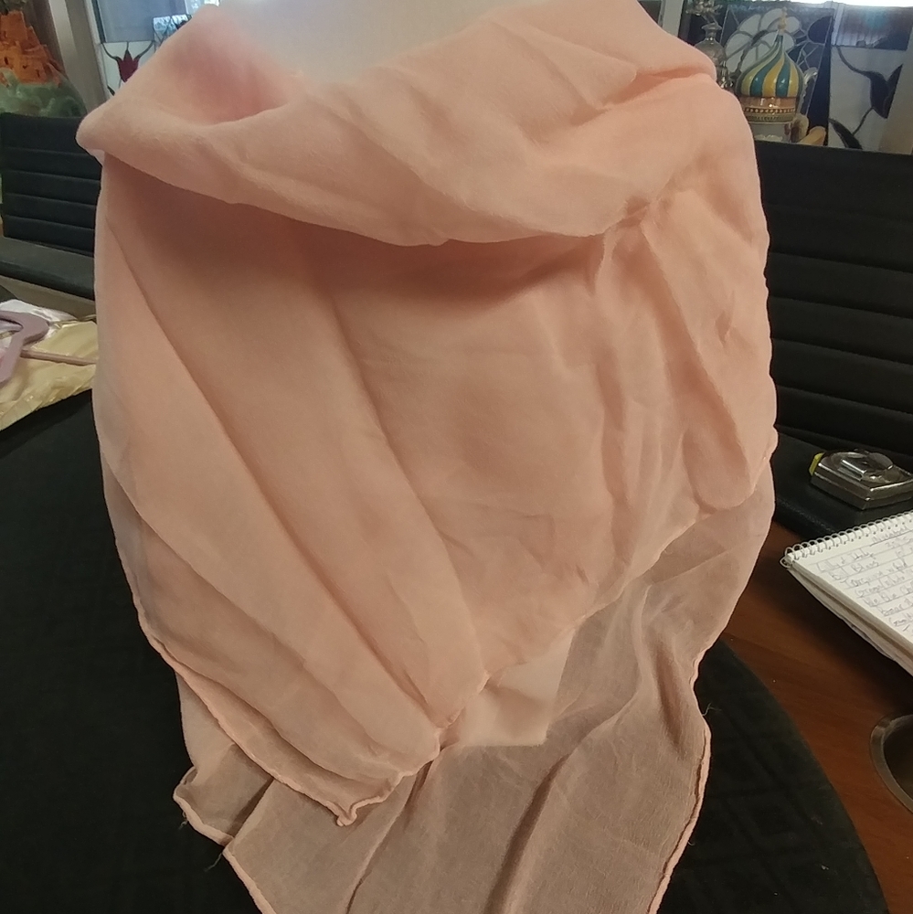 Scarf, Peach chiffon-like material